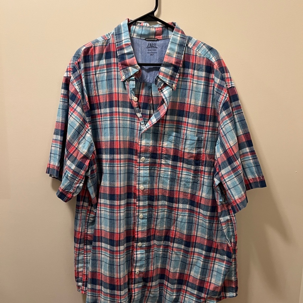 J. Crew Men's Red and Blue Plaid Shirt